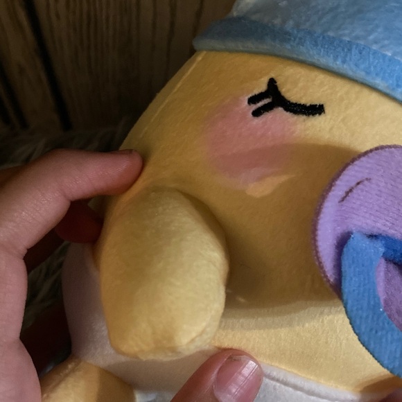 Yellow and Blue Stuffed Animal with Pink Blanket - Picture 13 of 16